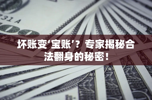 济南坏账变‘宝账’？专家揭秘合法翻身的秘密！